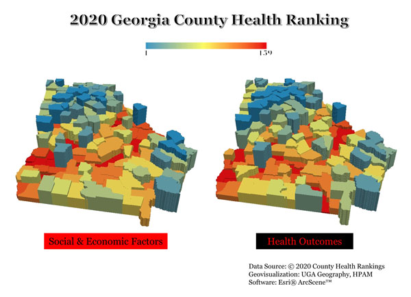 Georgia health ranking map