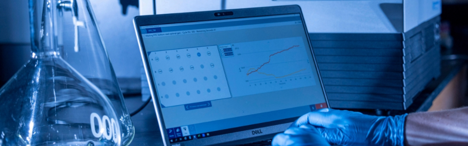 Image of laptop showing lab results.